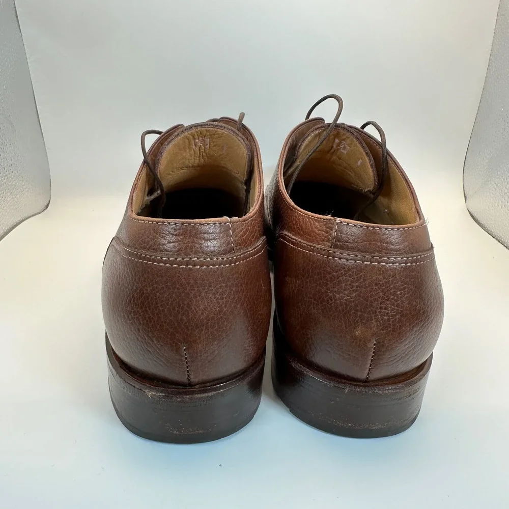 Romano Martegani Apron Toe Derbies Mens 8 Brown Leather‎ Italian Luxury Classic